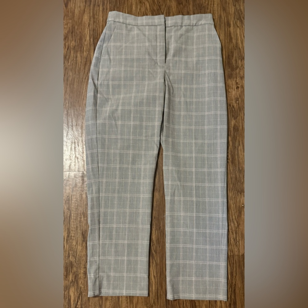 Express Editor Gray Checkered Trousers